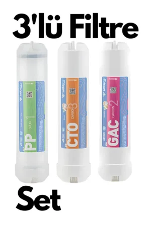 watalina Kapalı Kasa Cihazlara Uyumlu 3’lü Giriş Seviye Inline Su Arıtma Filtre Seti