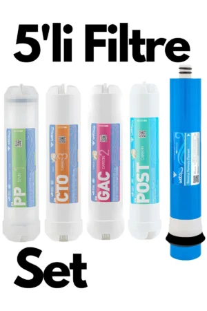 watalina Tüm Kapalı Kasa Su Arıtma Cihazlarıyla Uyumlu 5’li Giriş Seviye Filtre Seti