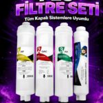 4 lü Su Arıtma Filtresi Tüm Kapalı Kasa Su Arıtma Cihazları ile Uyumlu Filtre Seti